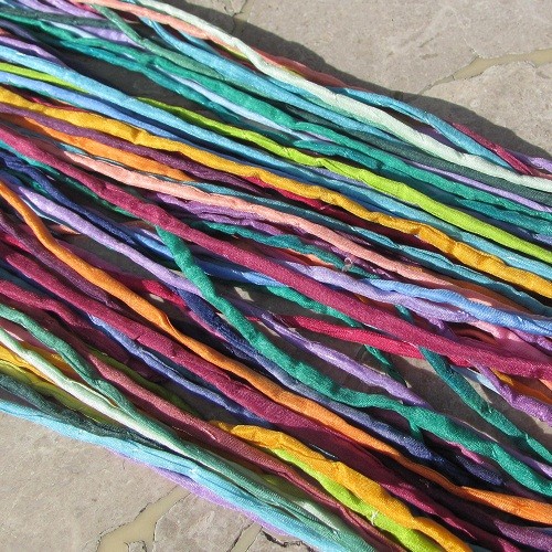 Coral Reef Hand Dyed Silk Cords Qty 10 to 25 2-3mm x 40/" Silk Wrap Bracelets